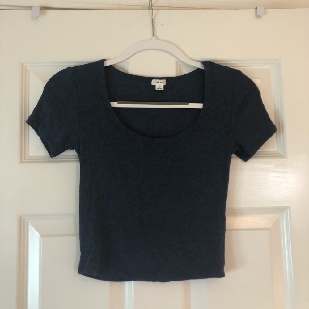 Navy Blue Crop Top
